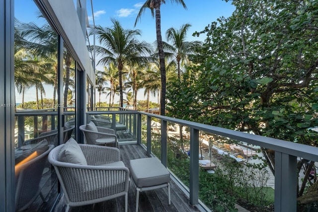 balcony with a water view