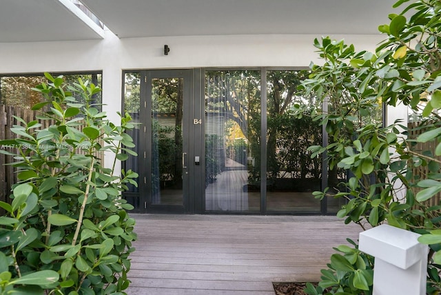 entryway featuring hardwood / wood-style flooring