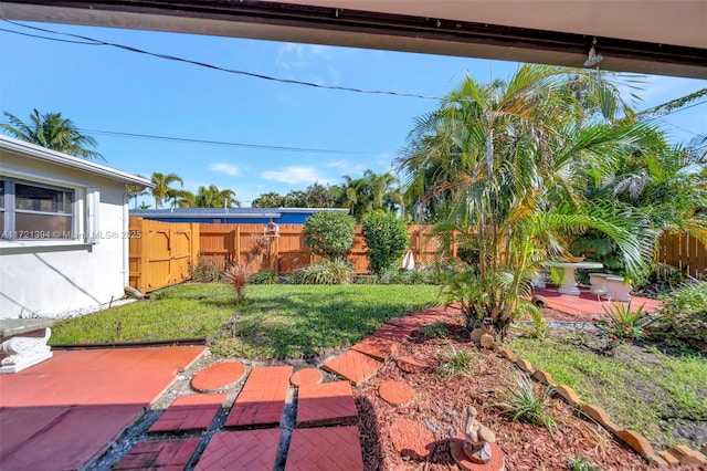 view of yard with a patio area