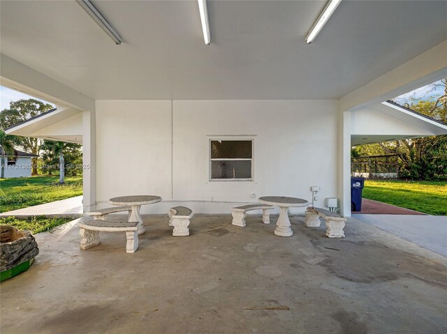 interior space with lofted ceiling