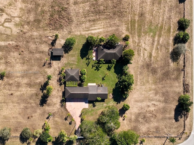 drone / aerial view with a rural view