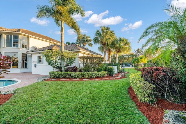 view of yard with fence