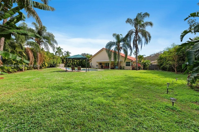 view of yard with a gazebo