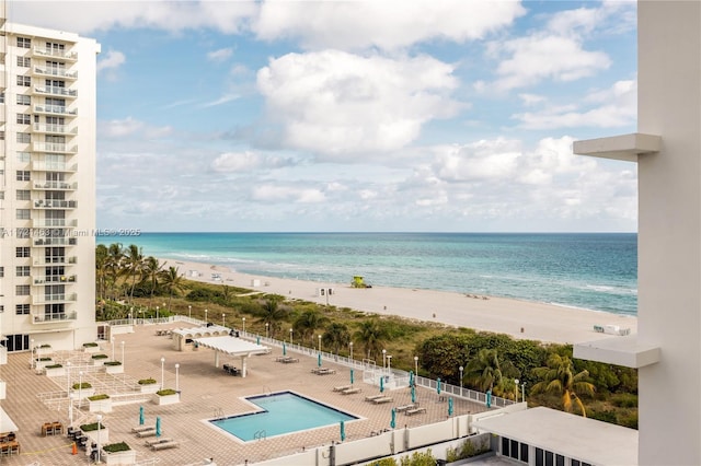 water view featuring a beach view