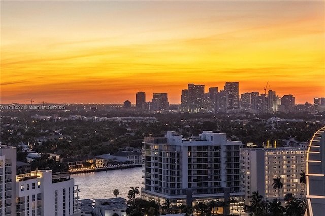 view of city with a water view