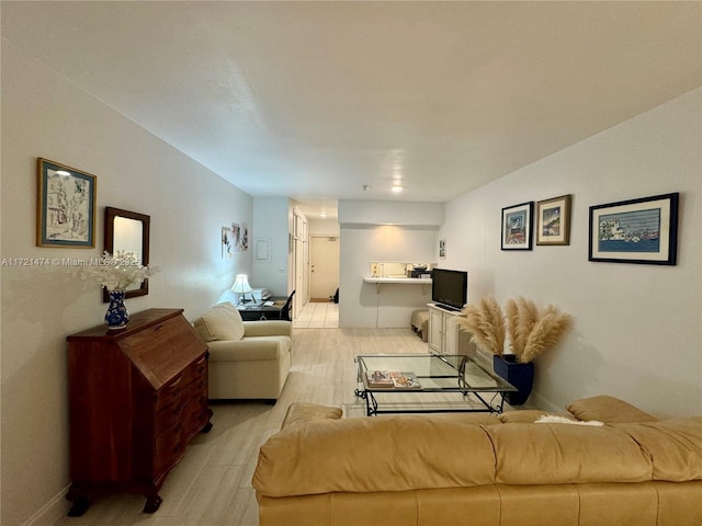 living room featuring light hardwood / wood-style floors