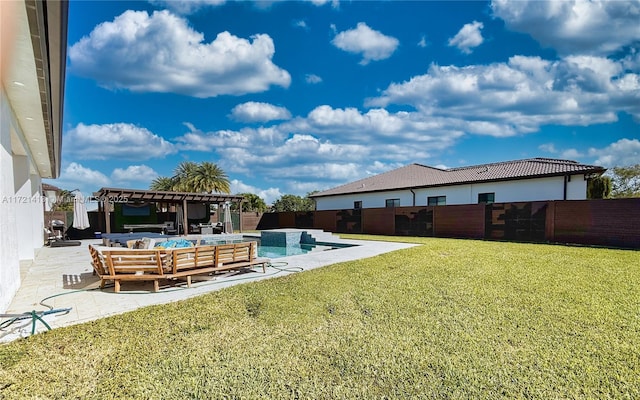 view of yard with a patio and an outdoor hangout area