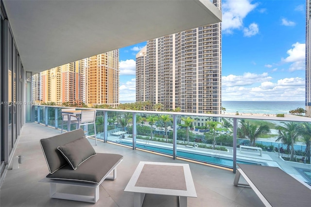 balcony with a water view