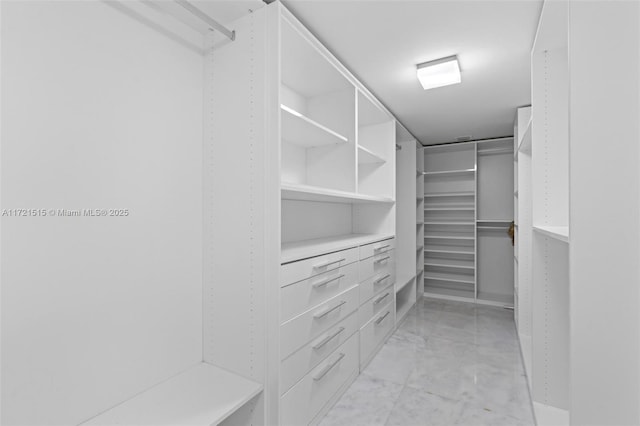 view of walk in closet