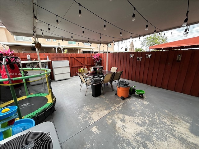 view of patio with a trampoline