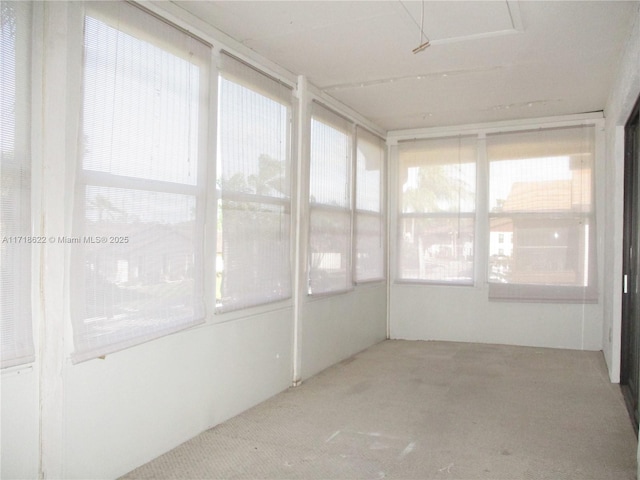 view of unfurnished sunroom