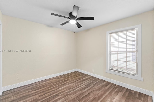 1574 NW 7th Ln, Pompano Beach, FL 33060 - unfurnished room with dark wood finished floors and ceiling fan