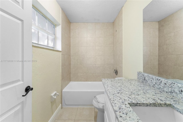 1574 NW 7th Ln, Pompano Beach, FL 33060 - full bath with vanity, tile patterned floors, and a textured ceiling