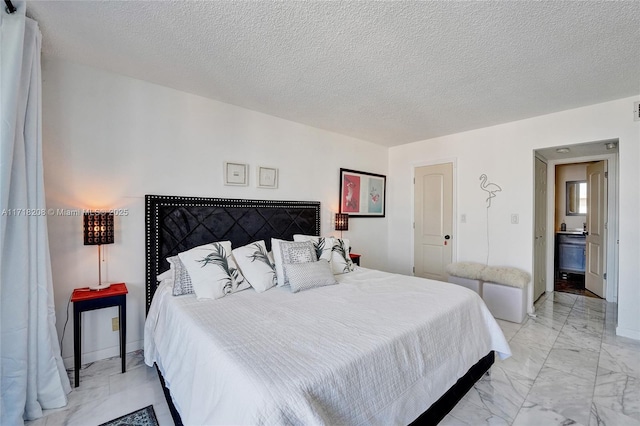 bedroom with a textured ceiling