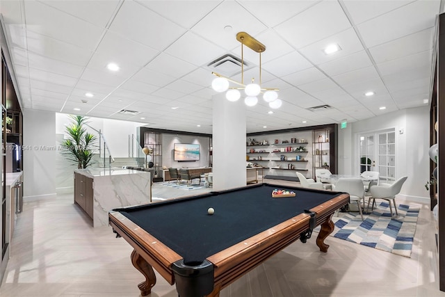 recreation room with pool table