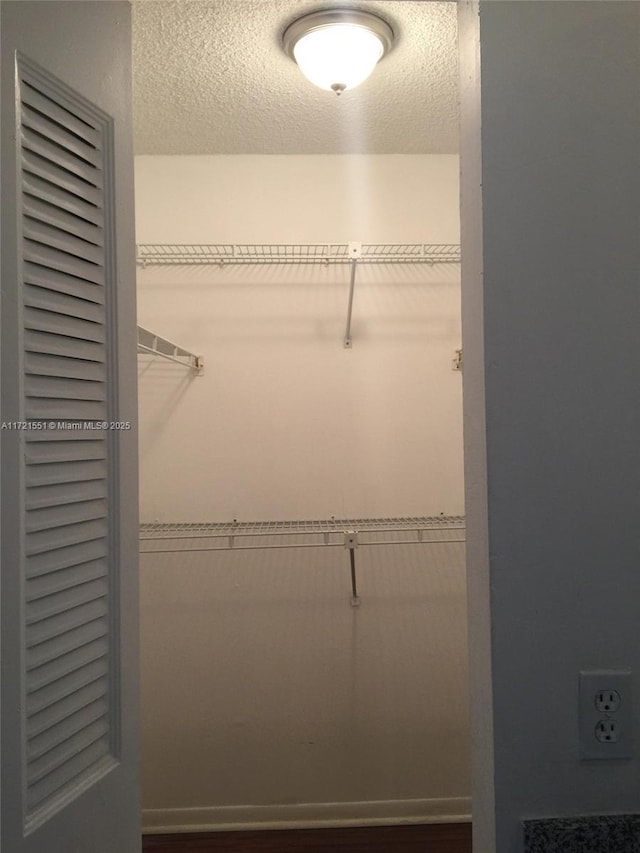 walk in closet featuring hardwood / wood-style flooring