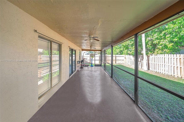 view of unfurnished sunroom