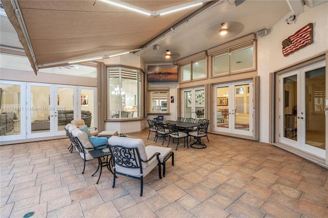 sunroom with french doors