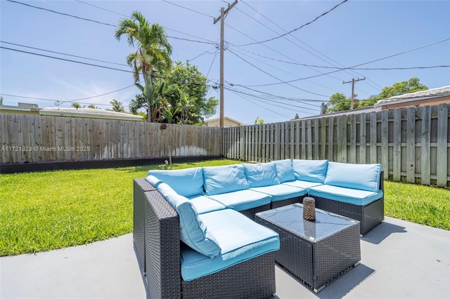 view of patio featuring outdoor lounge area