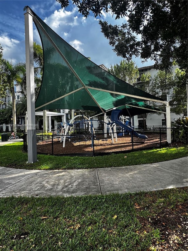 view of community with a playground