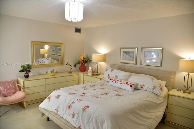 bedroom with a textured ceiling