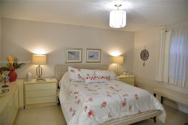 bedroom with a textured ceiling