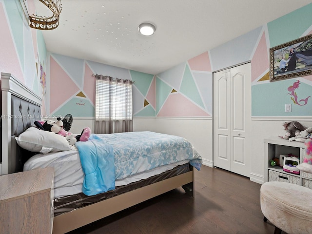 bedroom featuring dark wood-type flooring