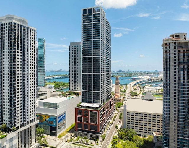 property's view of city with a water view