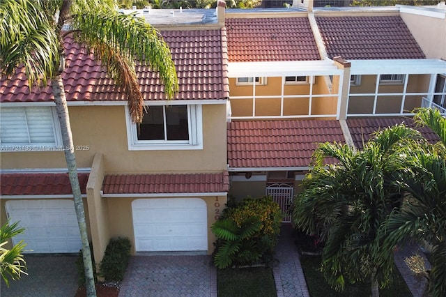 view of property featuring a garage