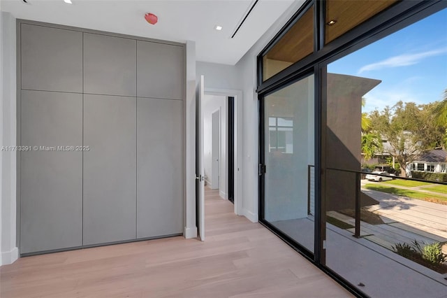 interior space featuring light wood-style floors