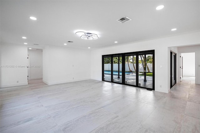 spare room with french doors