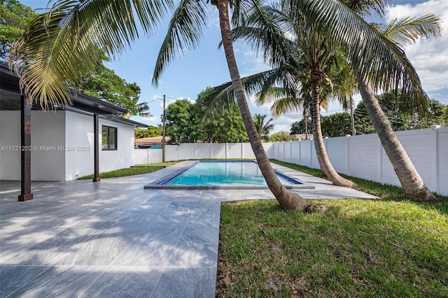 view of pool featuring a patio