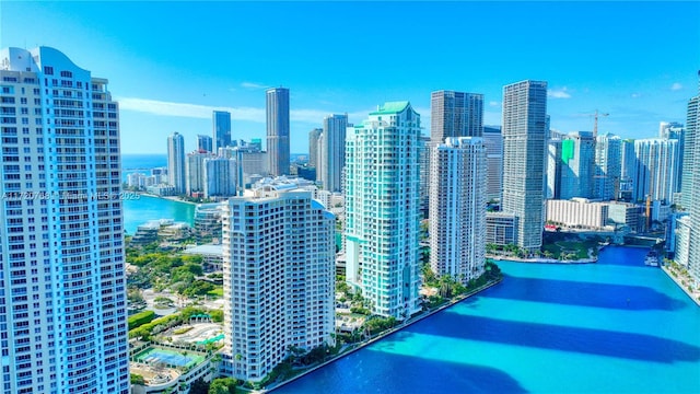 view of city featuring a water view