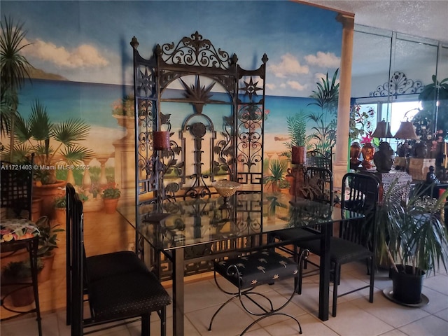 view of tiled dining area