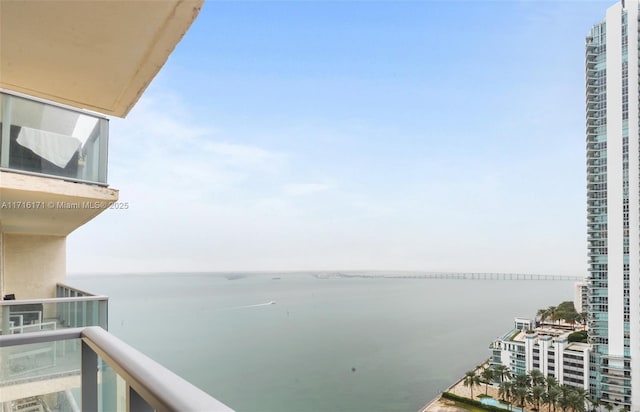 balcony with a water view