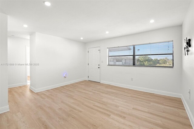 empty room featuring light wood-type flooring