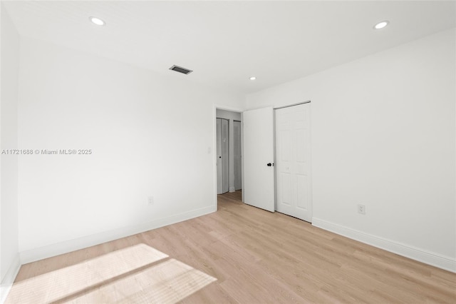 interior space with light hardwood / wood-style floors