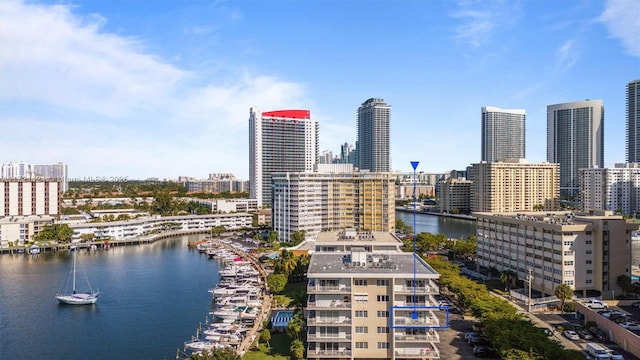 view of city featuring a water view