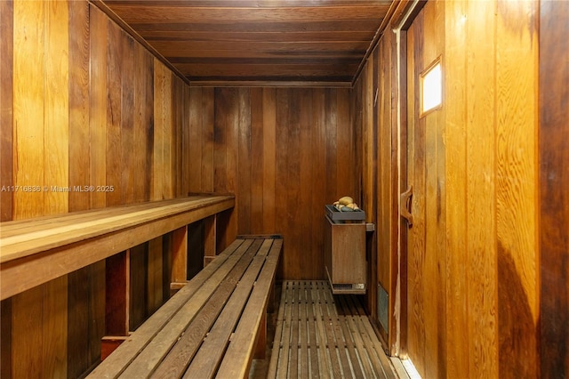 view of sauna