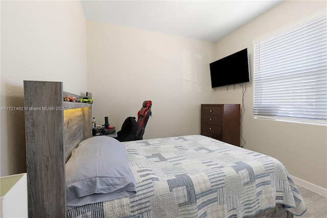 bedroom featuring wood-type flooring