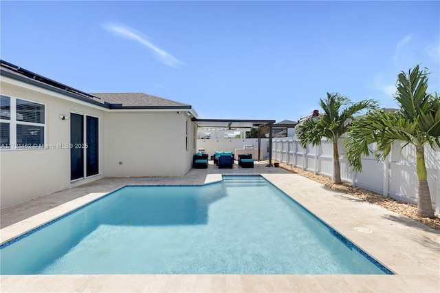 view of swimming pool with outdoor lounge area and a patio area