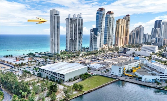 view of city featuring a water view