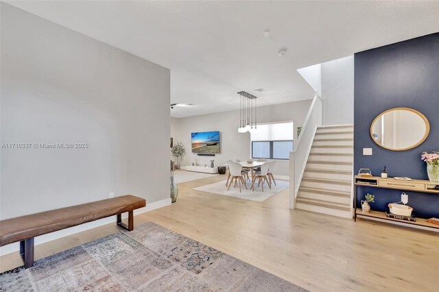 interior space with hardwood / wood-style floors