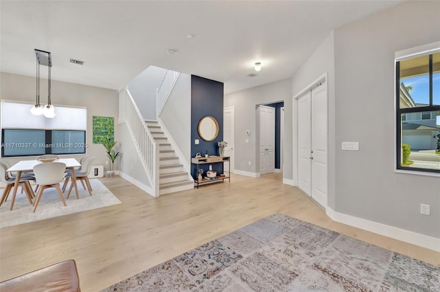 entrance foyer featuring light hardwood / wood-style flooring