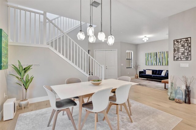 dining area featuring light hardwood / wood-style floors