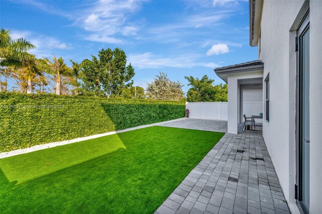 view of yard featuring a patio area