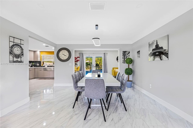 dining room with french doors