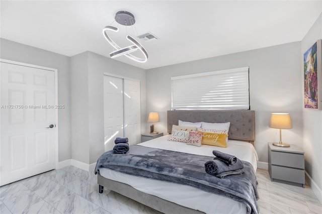 bedroom with a closet