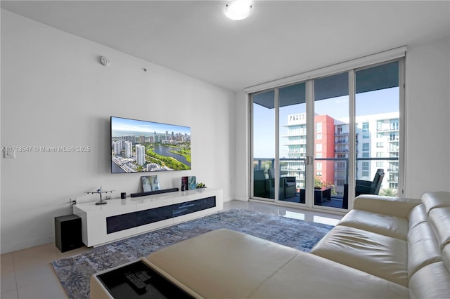 7751 NW 107th Ave Unit 509, Doral, FL 33178 - tiled living area featuring a wall of windows