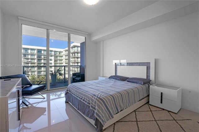 7751 NW 107th Ave Unit 509, Doral, FL 33178 - tiled bedroom with access to exterior and floor to ceiling windows
